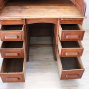 Roll Top Desk In Oak Wood, Italy Early 20th Century