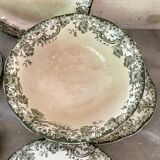 Doulton Burslem Melrose green English earthenware dinner service for 6 people