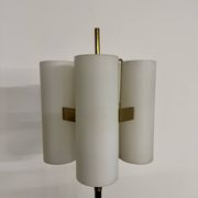 Vintage 1960s Arlus France brass four-light lamp post.
