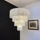 Multi-level chandelier in vintage murano glass - 78 glasses blanc d'albatre