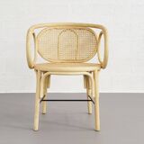 Rattan and cane armchairs, set of 2