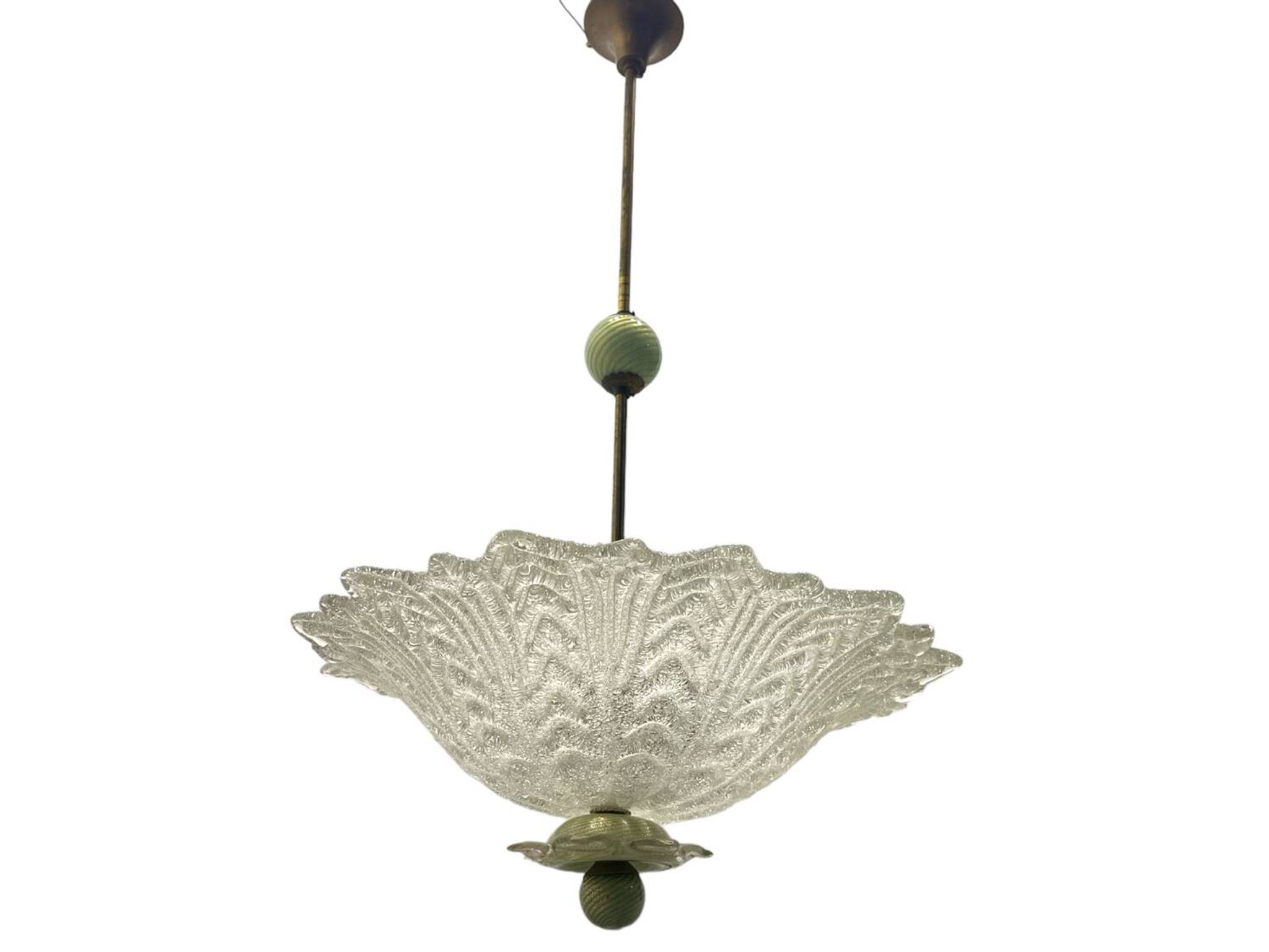 Suspension vintage en verre de Murano 1950