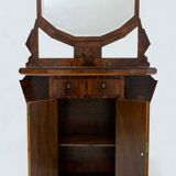 Buffet Art déco italien en noyer et bruyère avec miroir, début du XXe siècle