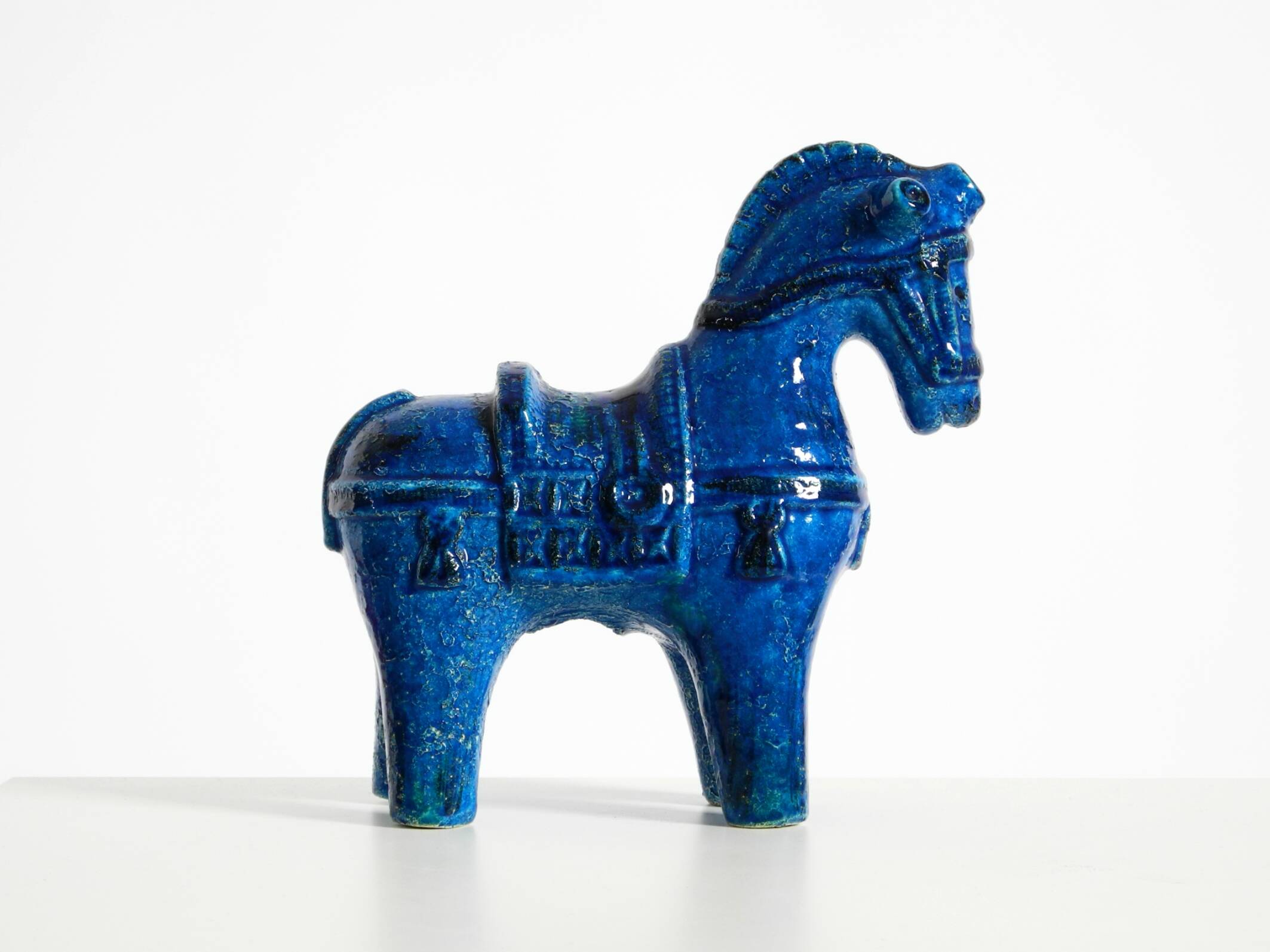 60s ceramic horse from the Rimini Blue collection by Aldo Londi for Bitossi