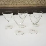 8 Anciens Verres à Pied Art Déco