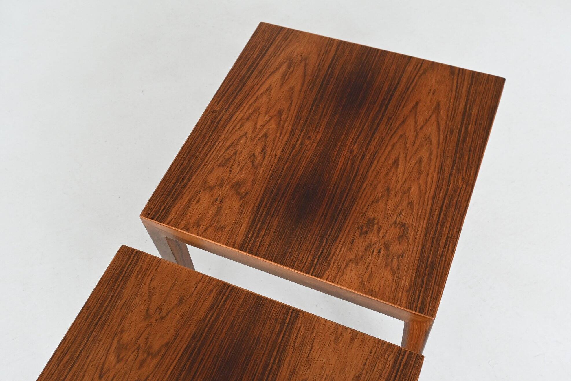 Severin Hansen pair of side tables in rosewood Haslev Denmark 1960