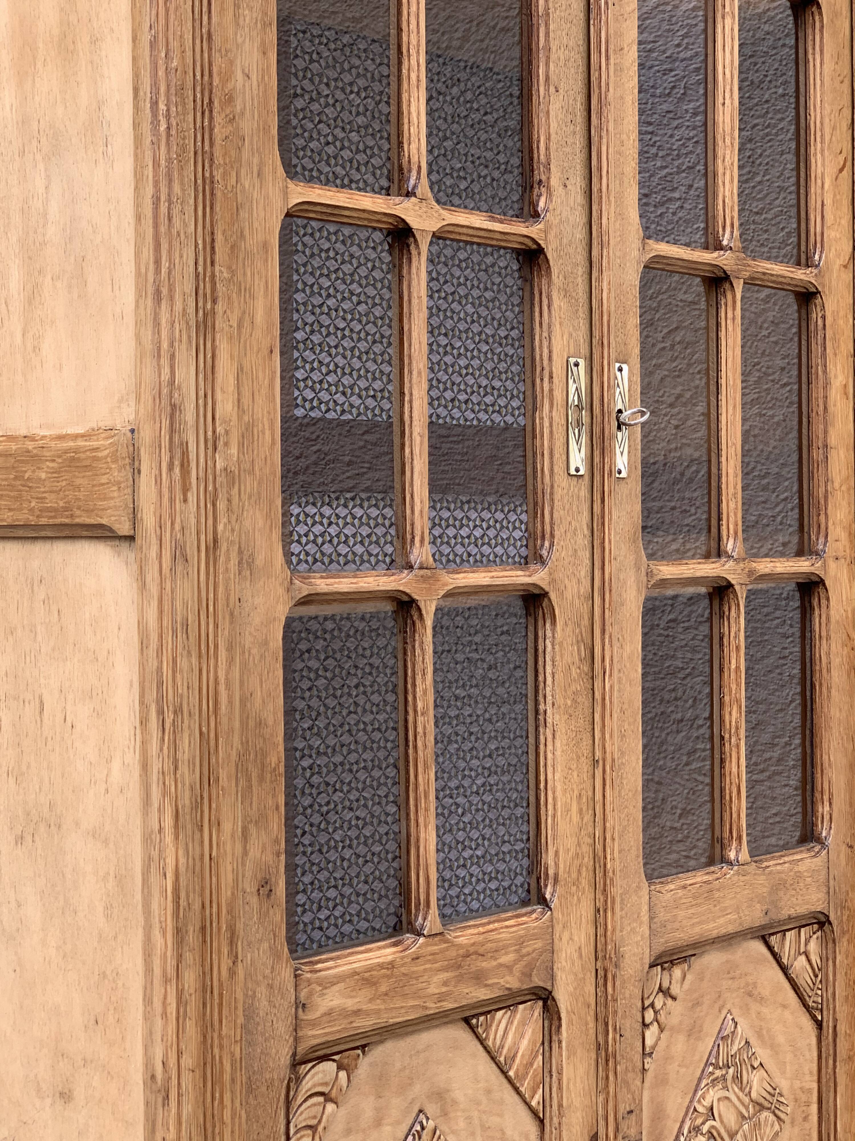 Parisian wardrobe glazed art deco 1930 raw wood