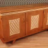 Wood and rattan sideboard