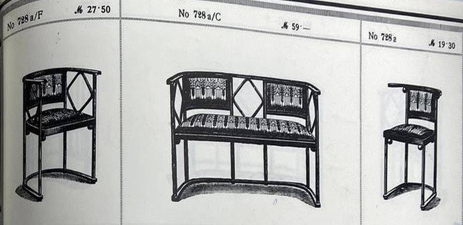 Fledermaus Bench no. 728 by architect Josef Hoffmann