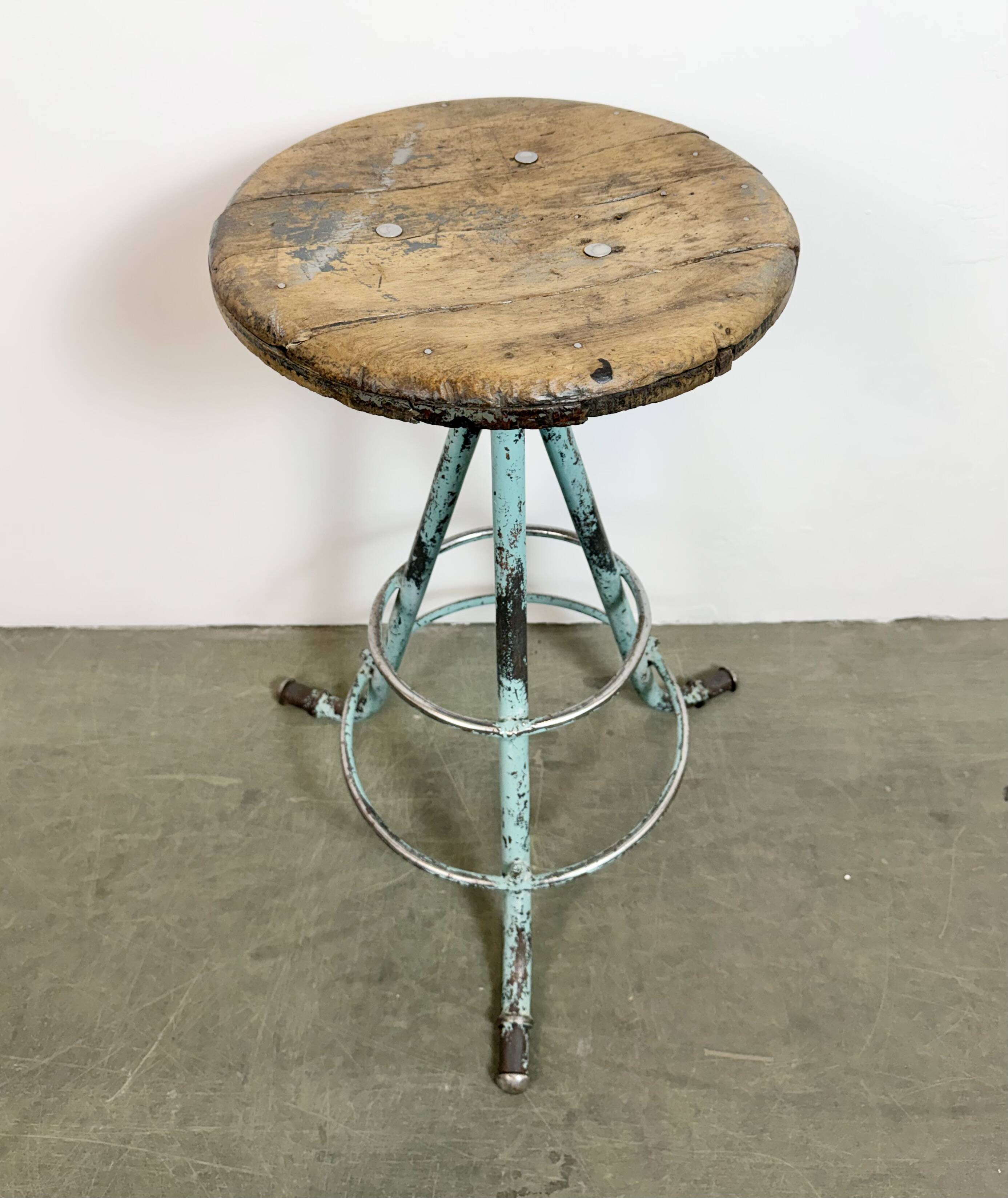 Green Industrial Workshop Stool, 1960s