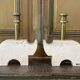 Pair of Italian travertine lamps by Fratelli Mannelli