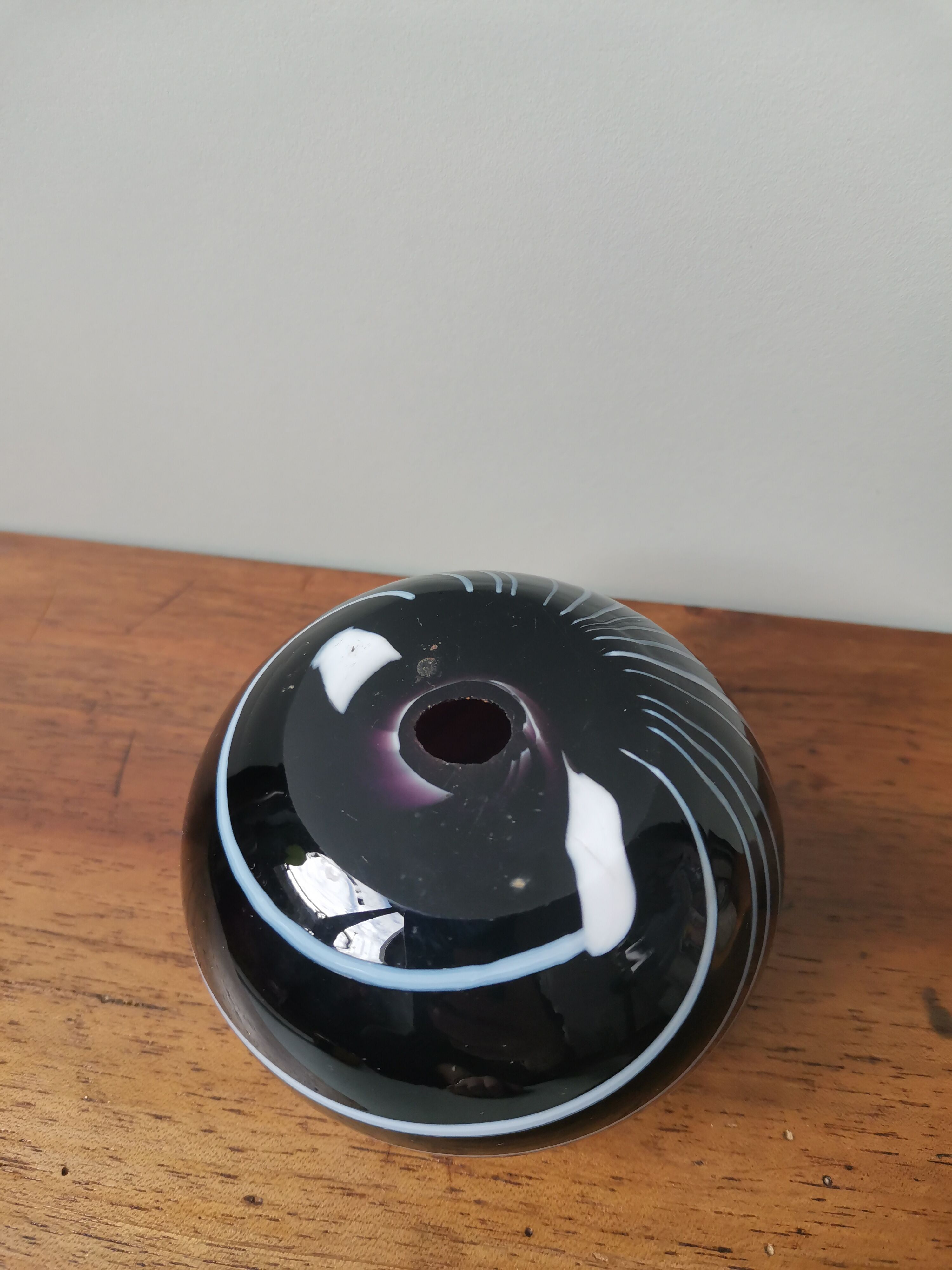 Vintage blown glass candle holder