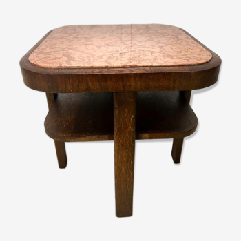 Vintage art deco side table with marble