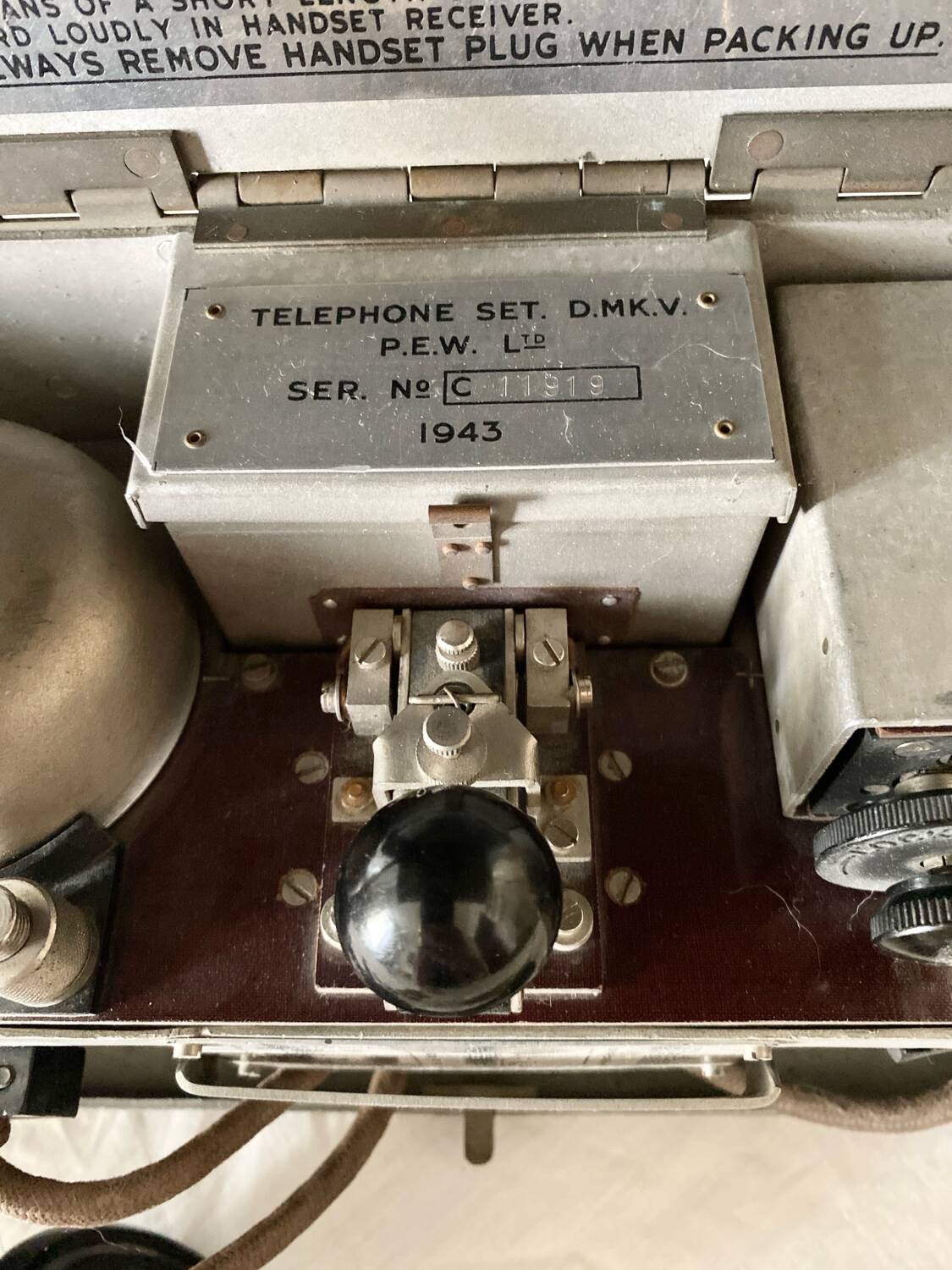 Vintage Canadian military field telephone 1943