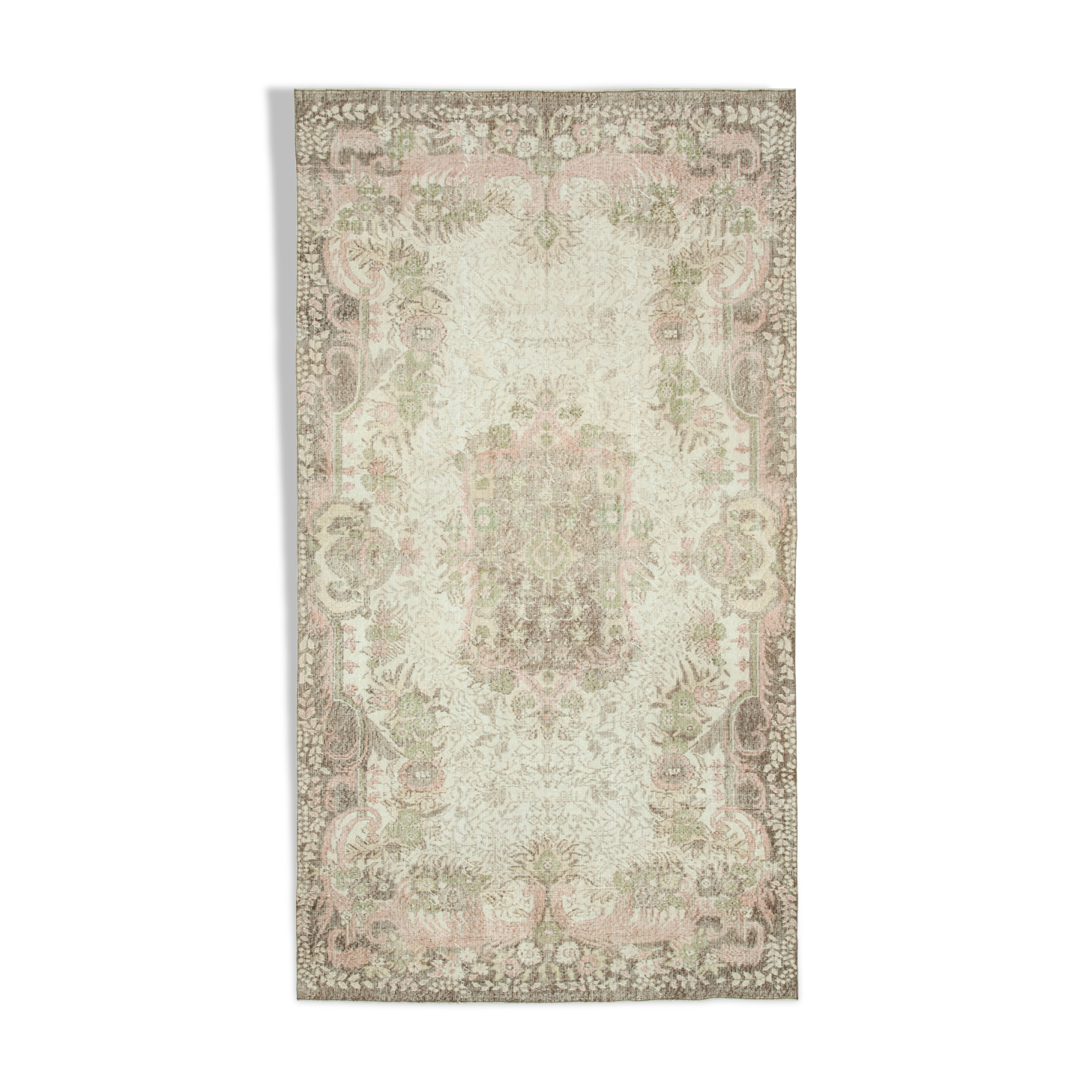 Hand-Knotted Antique Turkish Beige Rug 182 cm x 330 cm - 25013