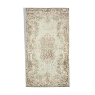 Tapis beige turc antique noué à la main 182 cm x 330 cm - 25013