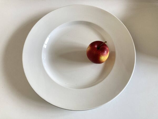 Plat XXXL, centre de table Lunéville en faïence blanche, 1900