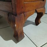 Mahogany column showcase, 1 glass door, 1 drawer, 5 wooden shelves