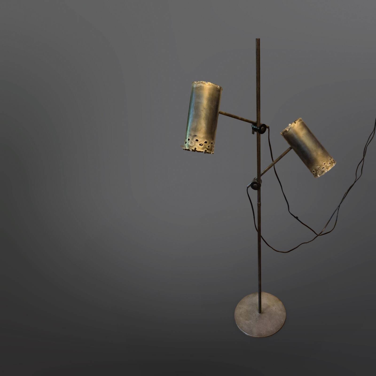 Brutalist Copper Floor Lamp by Holm Sørensen, Denmark 1960s