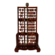 Ancien pied de lampe boulier, abacus chinois suanpan “lotus‑flower brand”