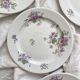 4 porcelain dessert plates with floral decoration by Bernardaud Limoges