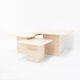 Set of 3 vintage travertine pull out tables