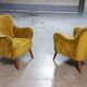 Fauteuil original années 50-60 design italien doré