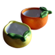 Duo of bowls / Pocket emptiers in slipware – Lemon & Orange