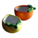 Duo of bowls / Pocket emptiers in slipware – Lemon & Orange