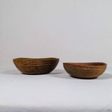 Swedish folk art, unique set of 2 farmer's bowls from the 19th century.