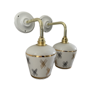 Pair of vintage white opaline sconces