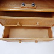 Vintage bamboo bookcase with drawers, 1980s