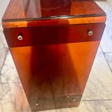 Pair of vintage smoked brown plexiglass side tables