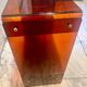 Pair of vintage smoked brown plexiglass side tables