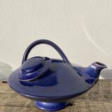 Organic teapot in blue ceramic