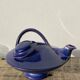 Organic teapot in blue ceramic