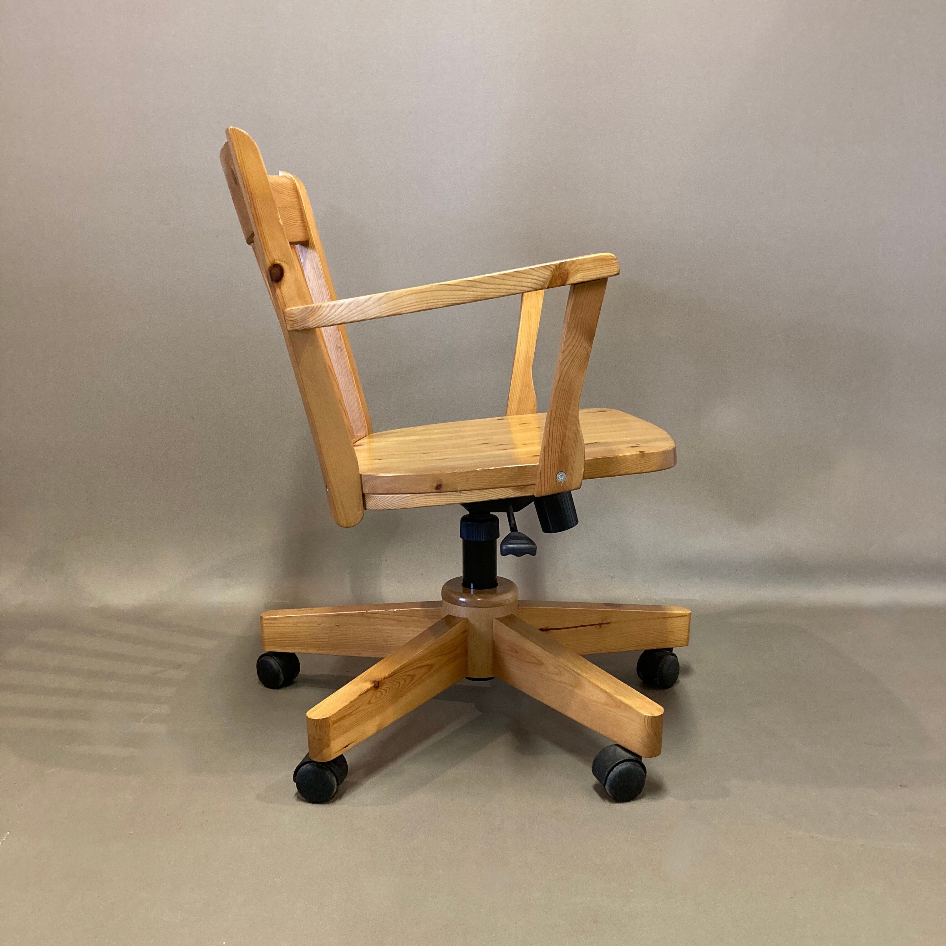 Swivel and reclining chair solid pine.
