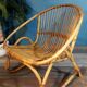 Fauteuil coque rotin 1960