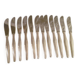 Set of 12 modern stylish silver plated table knives