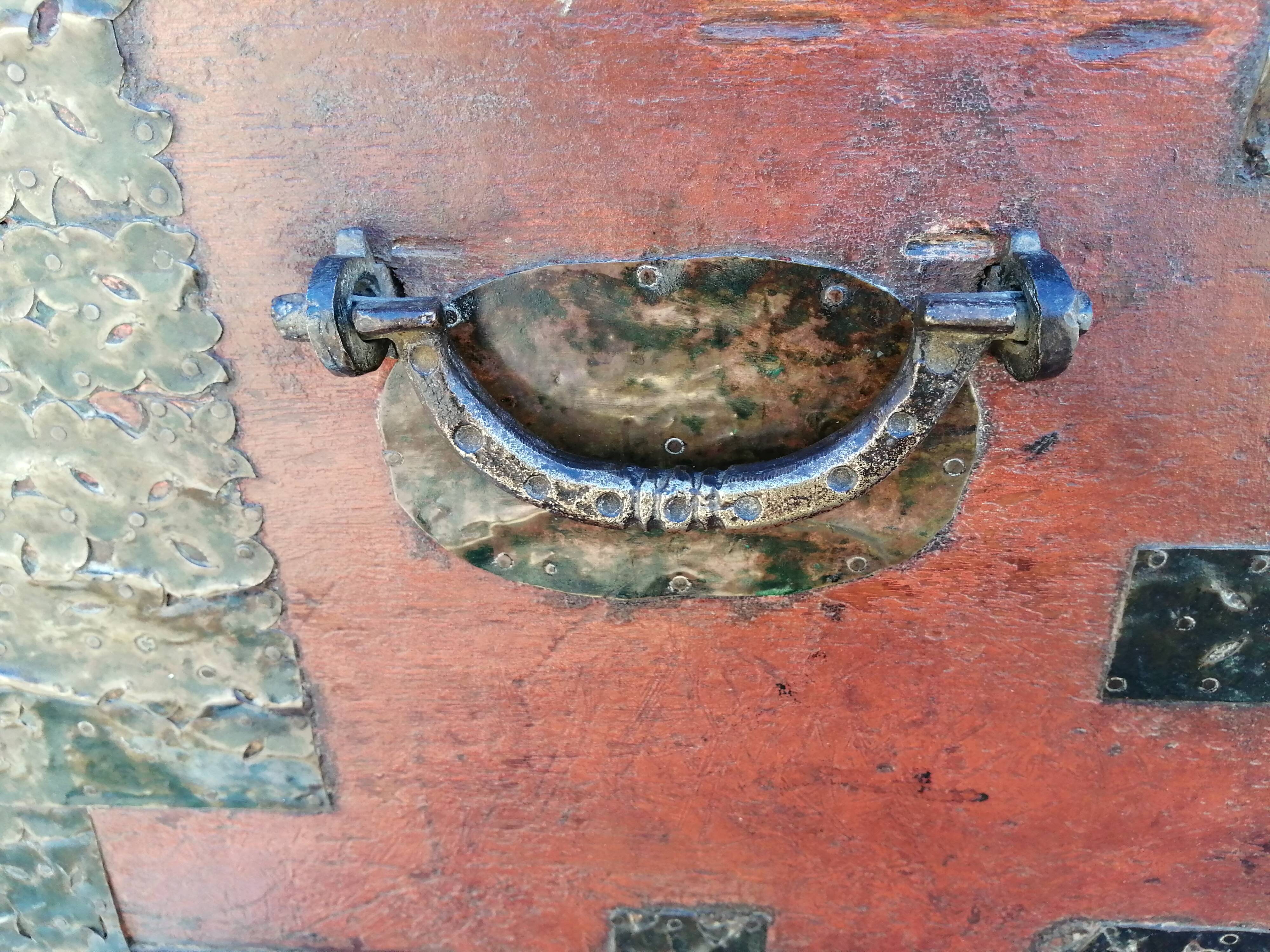 Oriental wedding chest in solid wood