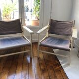 Pair of safari armchairs