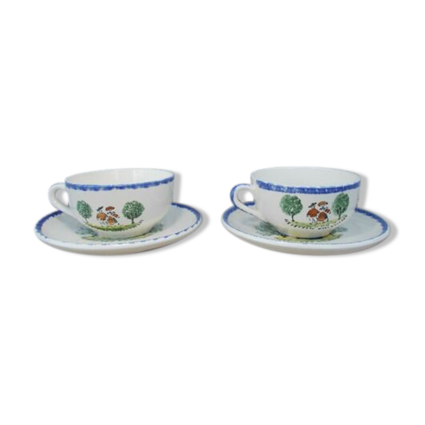 2 cups tea or chocolate St Clément decoration characters