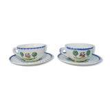 2 cups tea or chocolate St Clément decoration characters