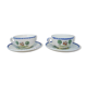 2 cups tea or chocolate St Clément decoration characters