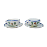 2 cups tea or chocolate St Clément decoration characters