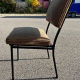 Vintage metal and velvet chair 1950