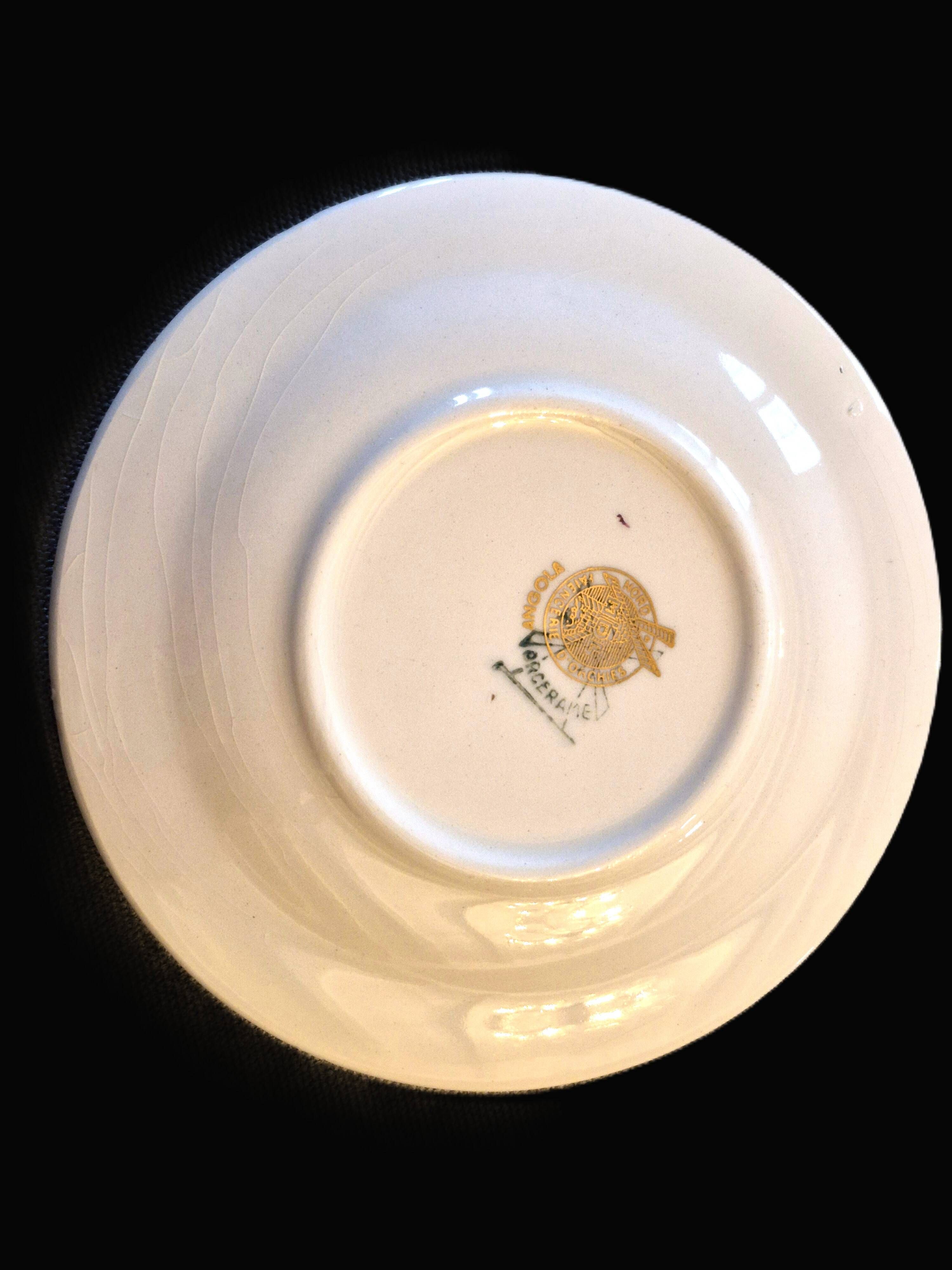 Set of 10 vintage cups and saucers "Angola" – Moulin des Loups