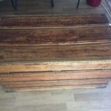 Old trunk in camphier and brass