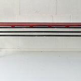 Red industrial pine bench, 1970s