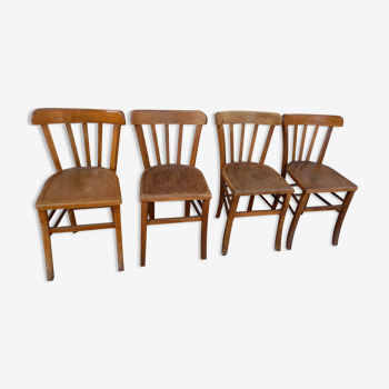 Série de 4 chaises de bistrot Luterma 1950